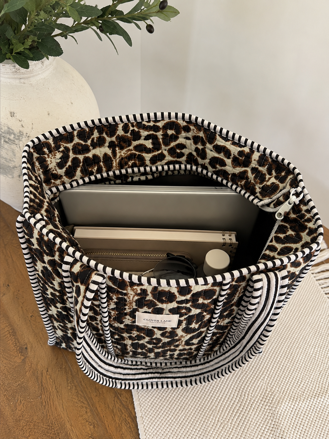 Medium Leopard Print Tote Bag