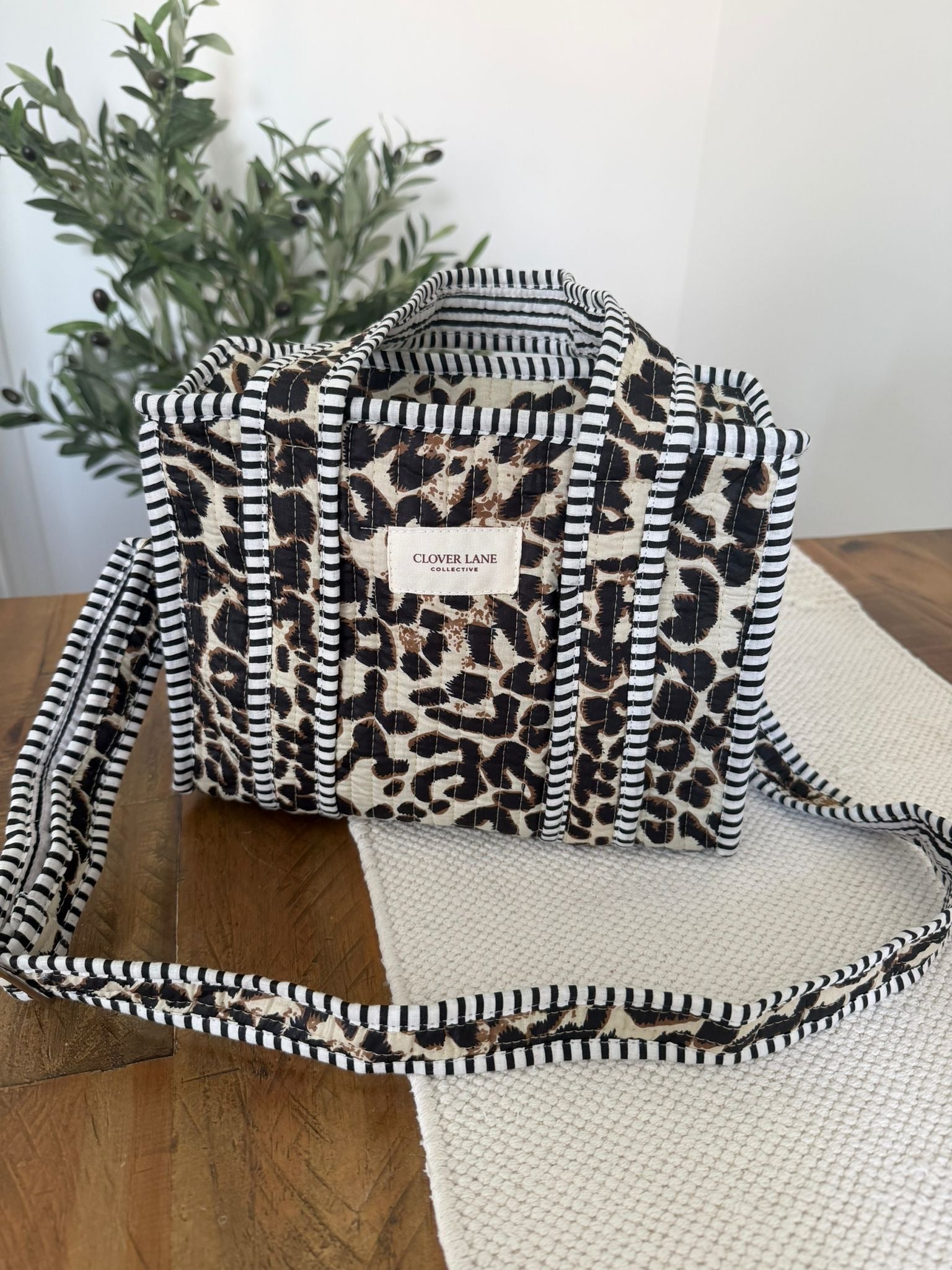 Mini Crossbody Leopard Print Tote Bag