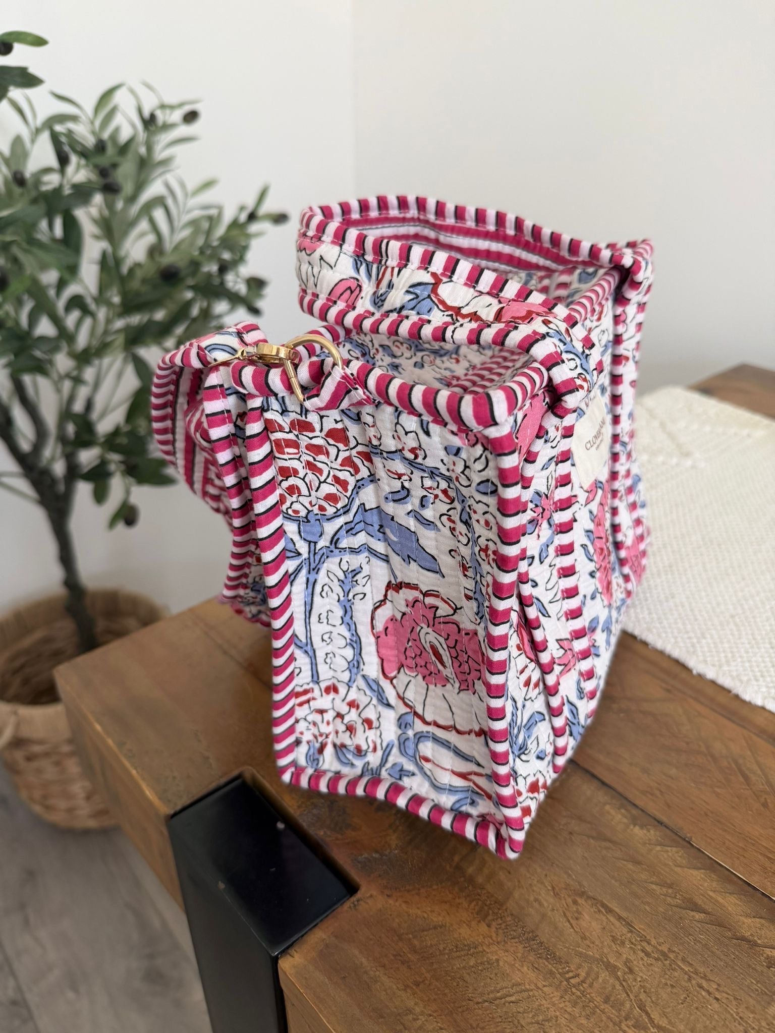 Mini Crossbody Blush Floral Tote Bag