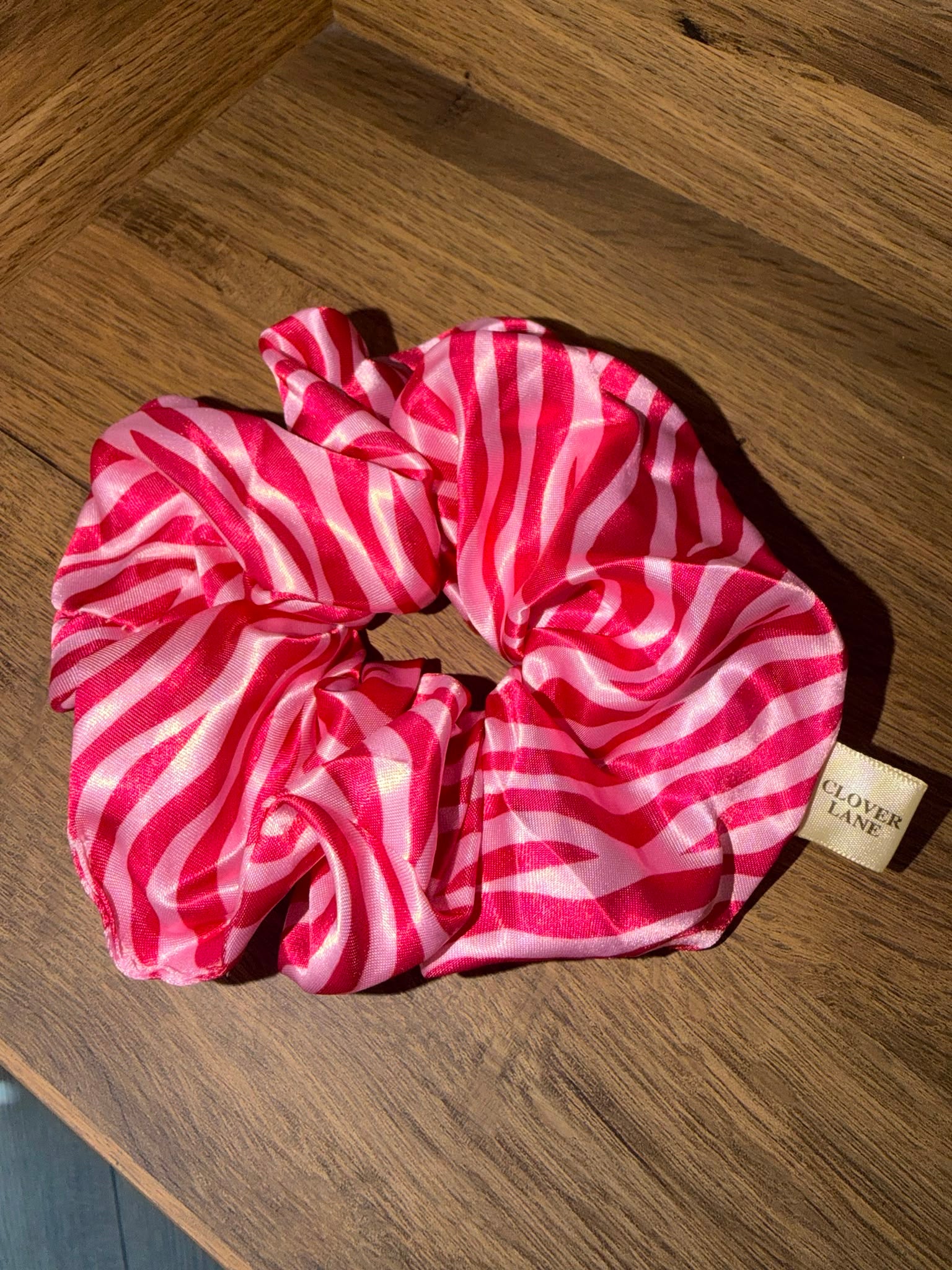 Candy Stripe Satin Scrunchie