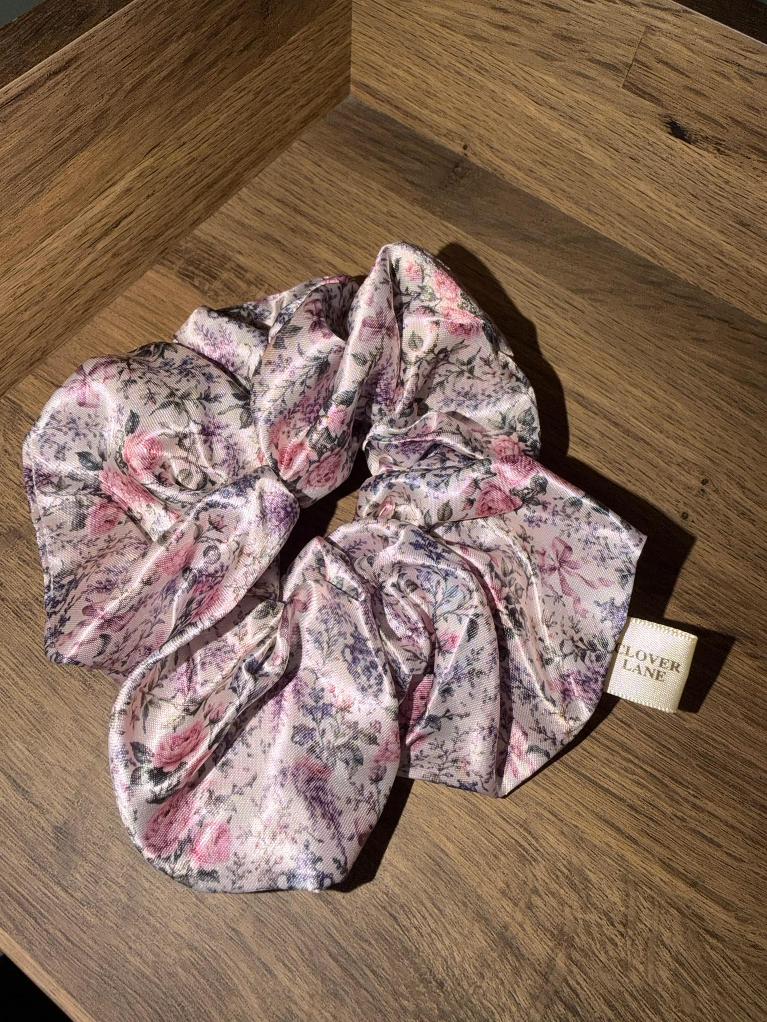 English Rose Satin Scrunchie