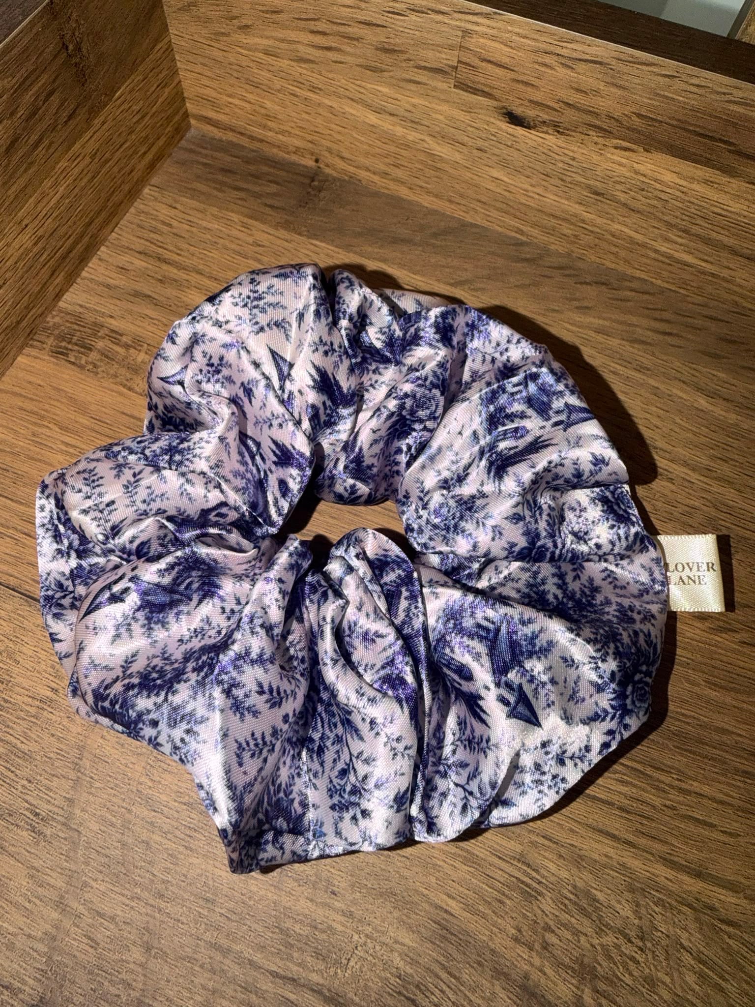 French Toile Satin Scrunchie