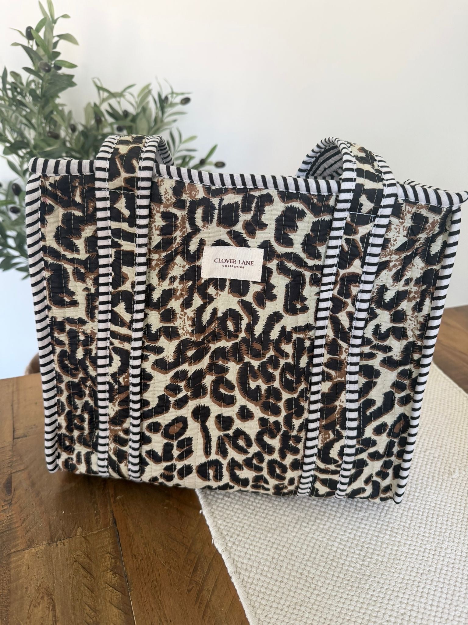 Medium Leopard Print Tote Bag