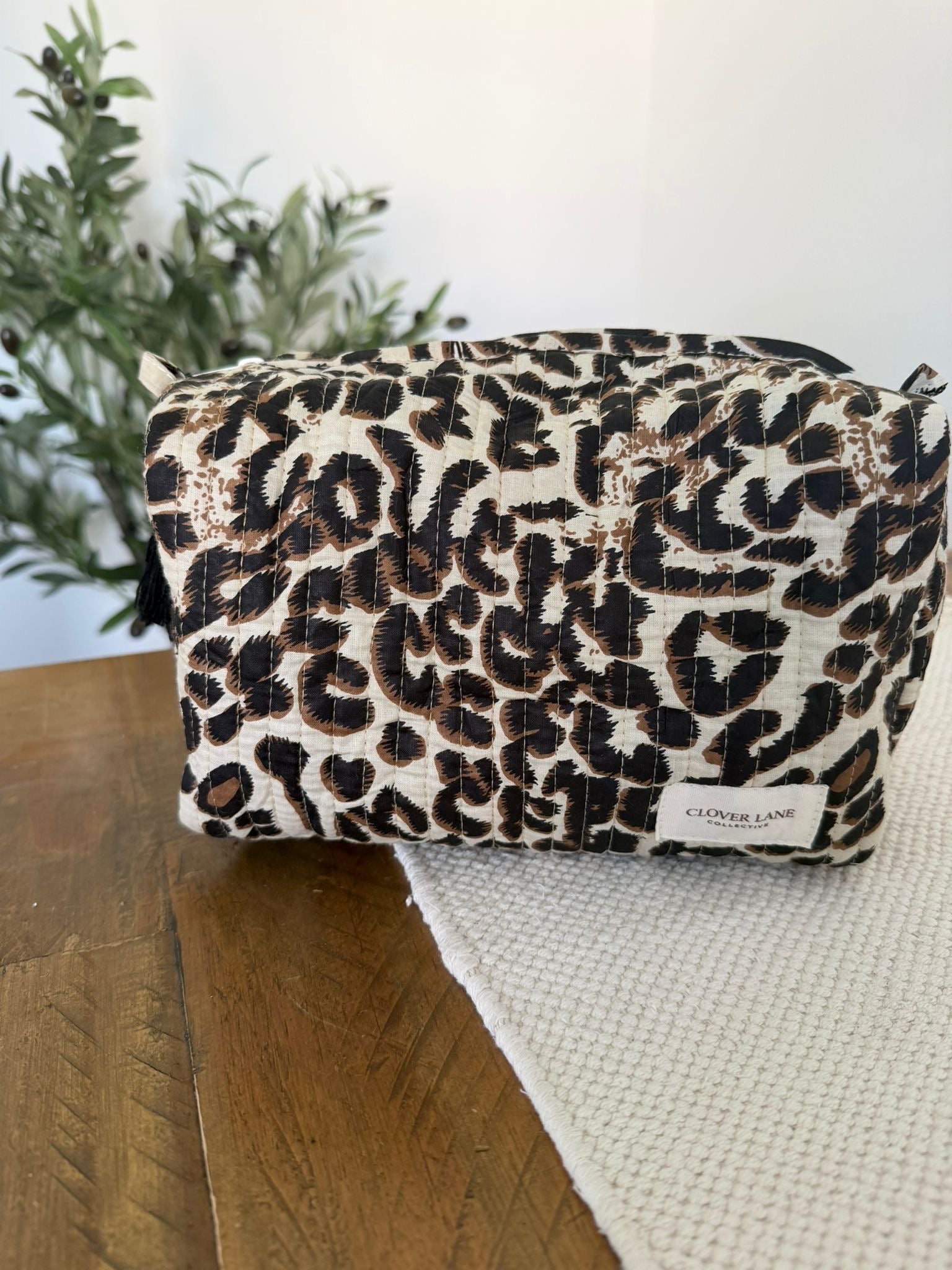 Large Leopard Print Makeup Bag
