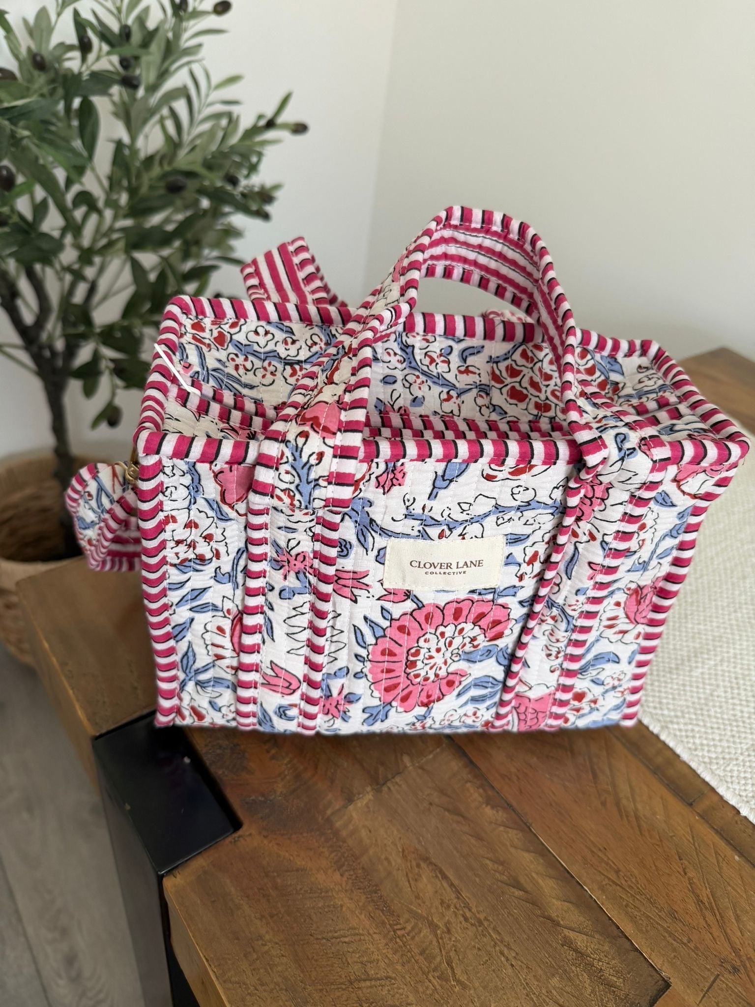 Mini Crossbody Blush Floral Tote Bag