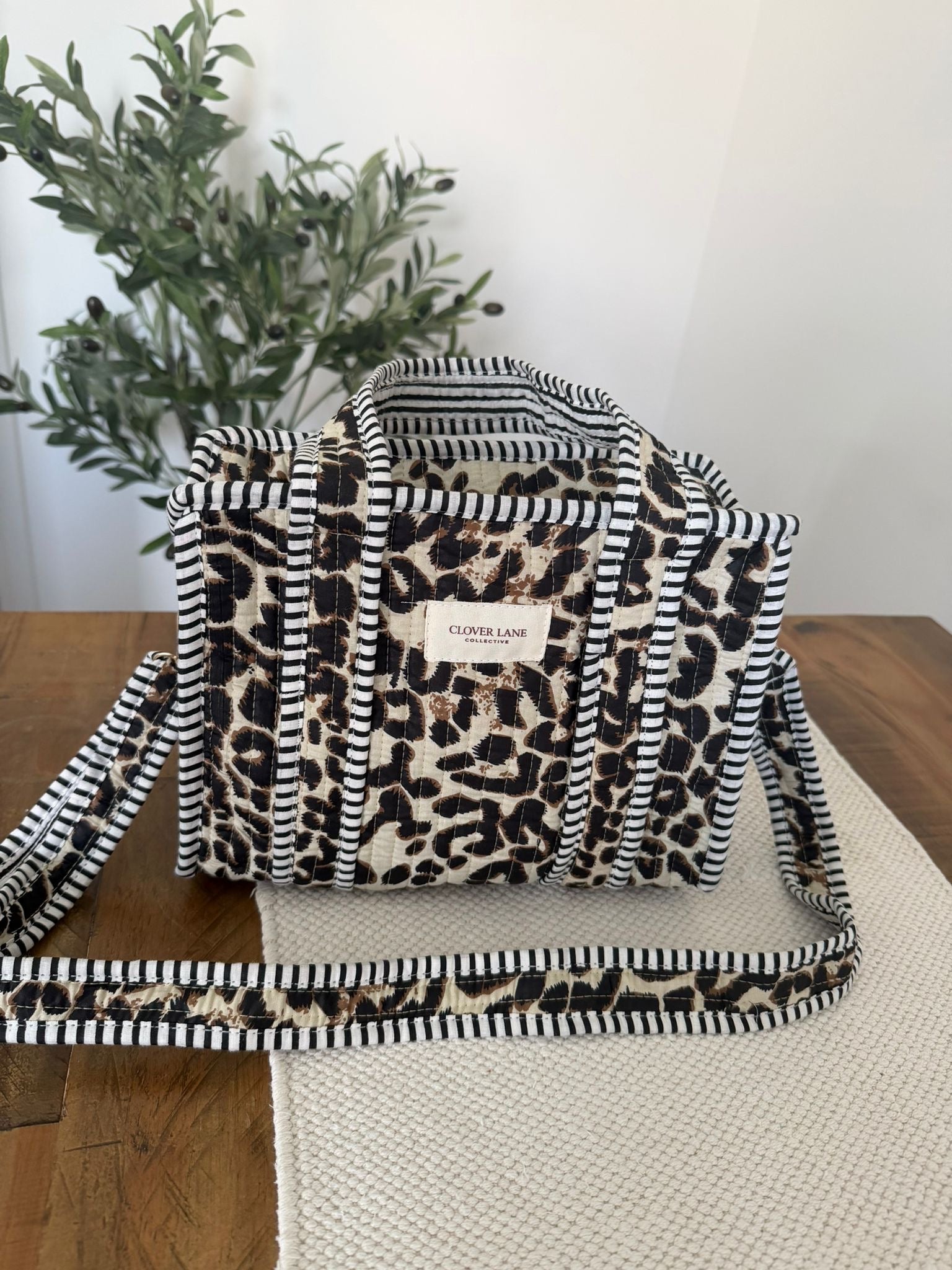 Mini Crossbody Leopard Print Tote Bag