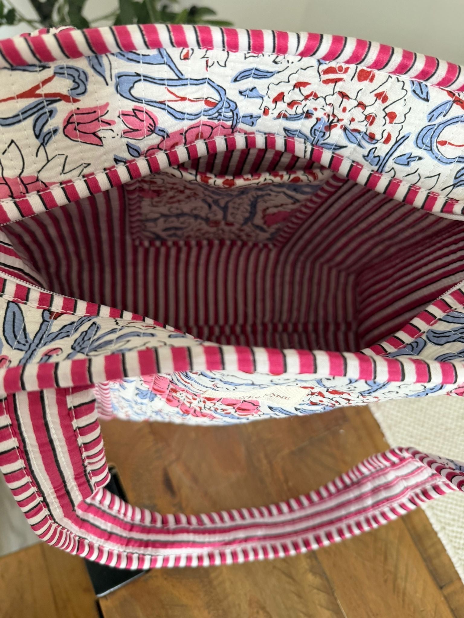 Medium Blush Floral Tote Bag